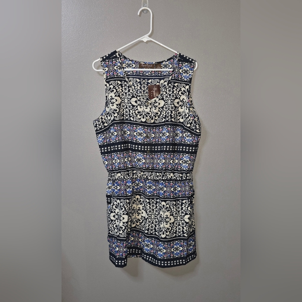 Speed Control New York Women's XL  Blue and Pink Floral Dress New w/ Tags!